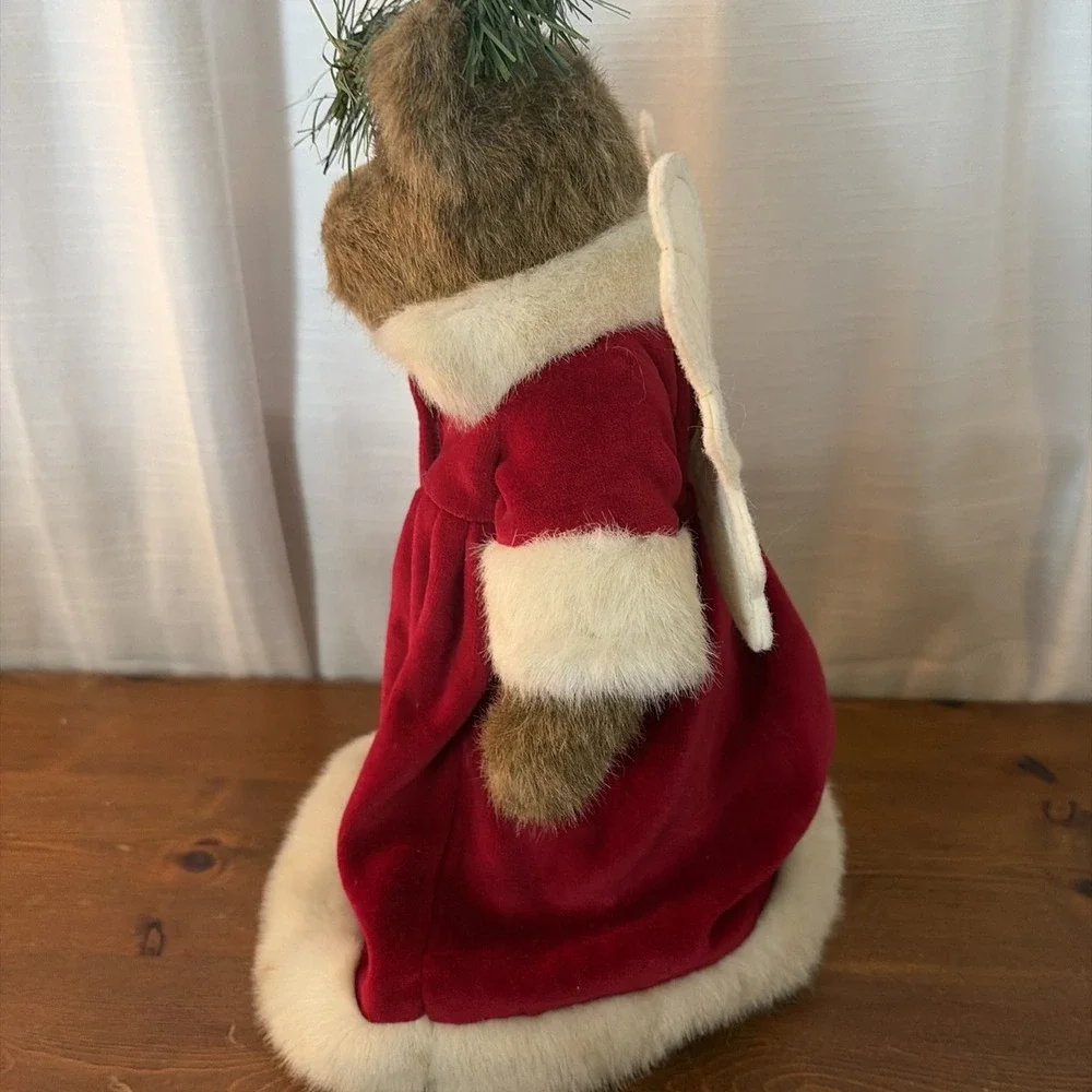 VTG BOYDS BEAR HOLLY BEARY‎ ANGEL CHRISTMAS TREE TOPPER-HOLIDAY-RUSTIC-COUNTRY